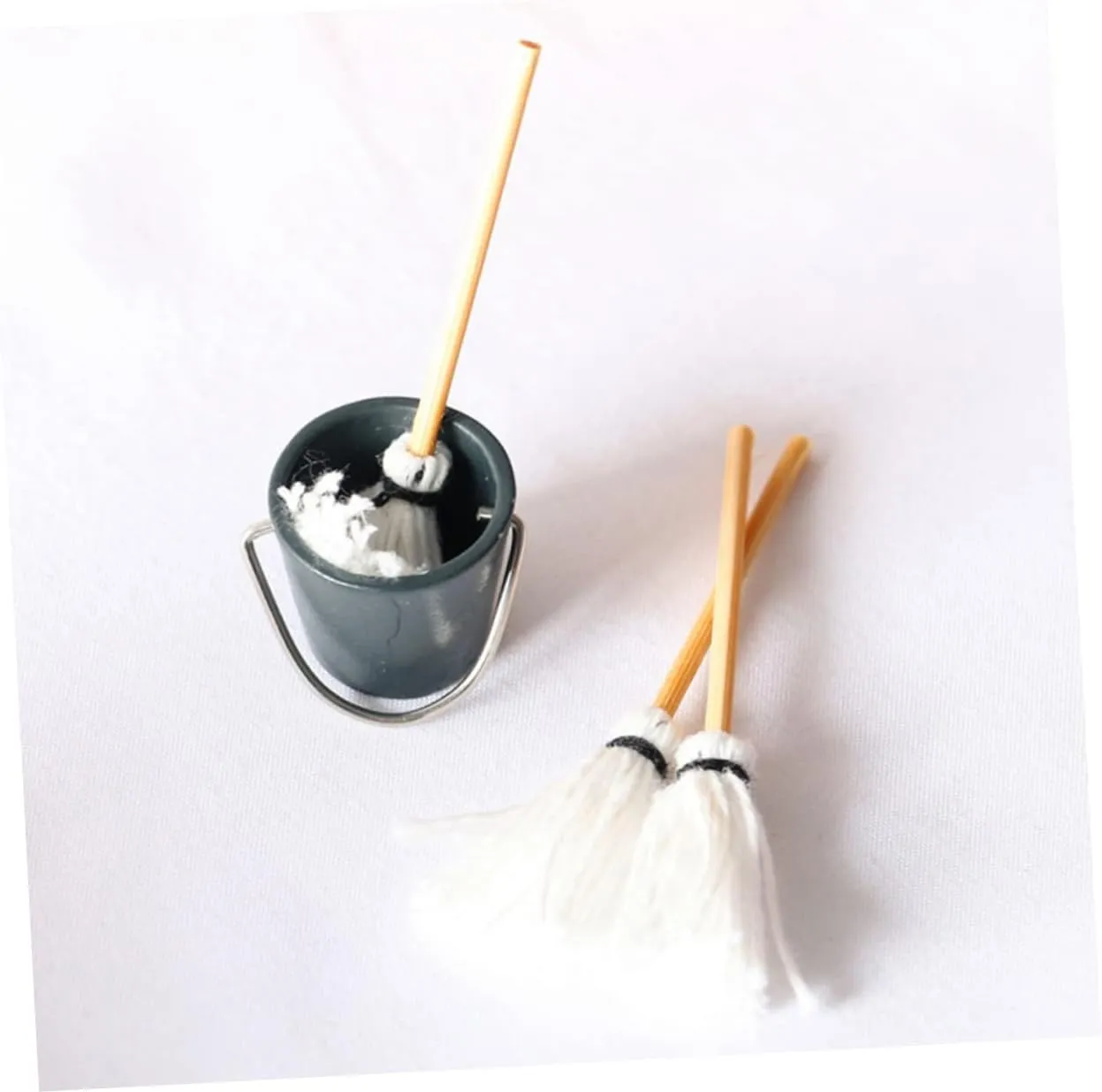 BESPORTBLE 12 Sets Mini Mop Bucket Dollhouse Cleaning Supplies Miniature Realistic Scene Decor for Boys and Girls