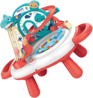BESPORTBLE 1Set Fishing Game with Music and Rotating Board Fun Sliding Fish Activity for Birthday Present for Ages Play