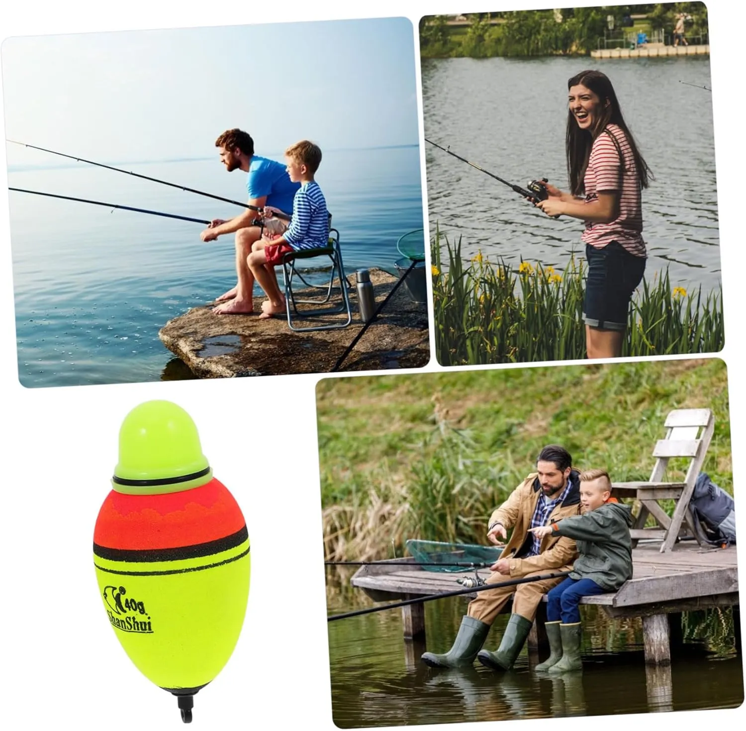 BESPORTBLE 2pcs Night Light Fish Bait Lighted Bobbers for Fishing Luminous Night Bobbers Lighted Fishing Float Foam