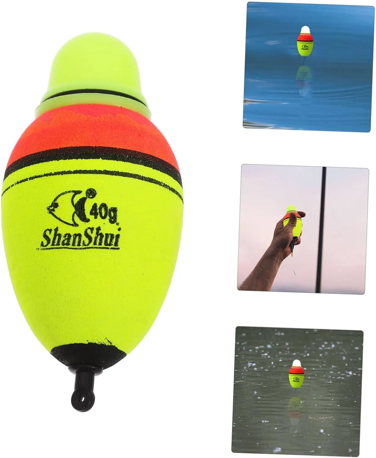BESPORTBLE 2pcs Night Light Fish Bait Lighted Bobbers for Fishing Luminous Night Bobbers Lighted Fishing Float Foam