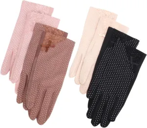 BESPORTBLE 4-Pack Thin Uv Blocking Gloves Summer Sun Protection Mittens for Women Breathable Hiking Riding Fishing Gloves Touchscreen Light Weight