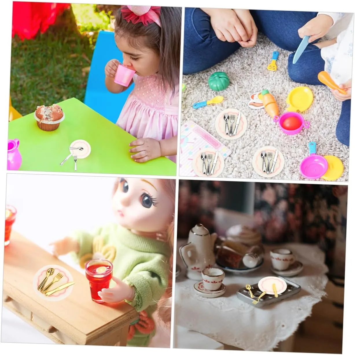 BESPORTBLE 40 Sets Dollhouse Decoration Kit Miniature Kitchen Scene Decor Tableware for Scale Dollhouse