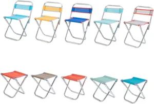 BESPORTBLE Folding Camping Stool Portable Lightweight Outdoor Chair Durable Mesh Design for Travel Fishing and Picnics Random Color Convenient and Comfortable Rest