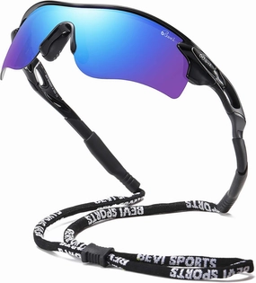 Bevi Polarized Sports Sunglasses TR90 Durable and Ultralight Frame for Men Women Baseball Running Cycling Golf