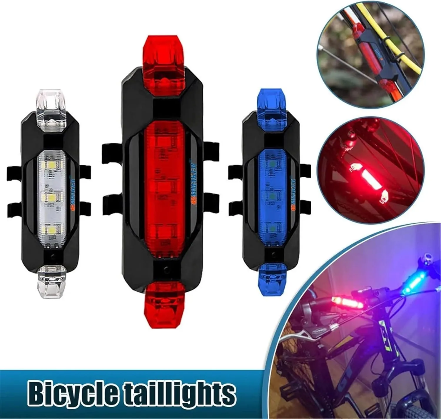 Bicycle Tail Light USB Rechargeable Mountain Cycle Rear Light Waterproof Bike Light Warning Lantern Bike Lamp