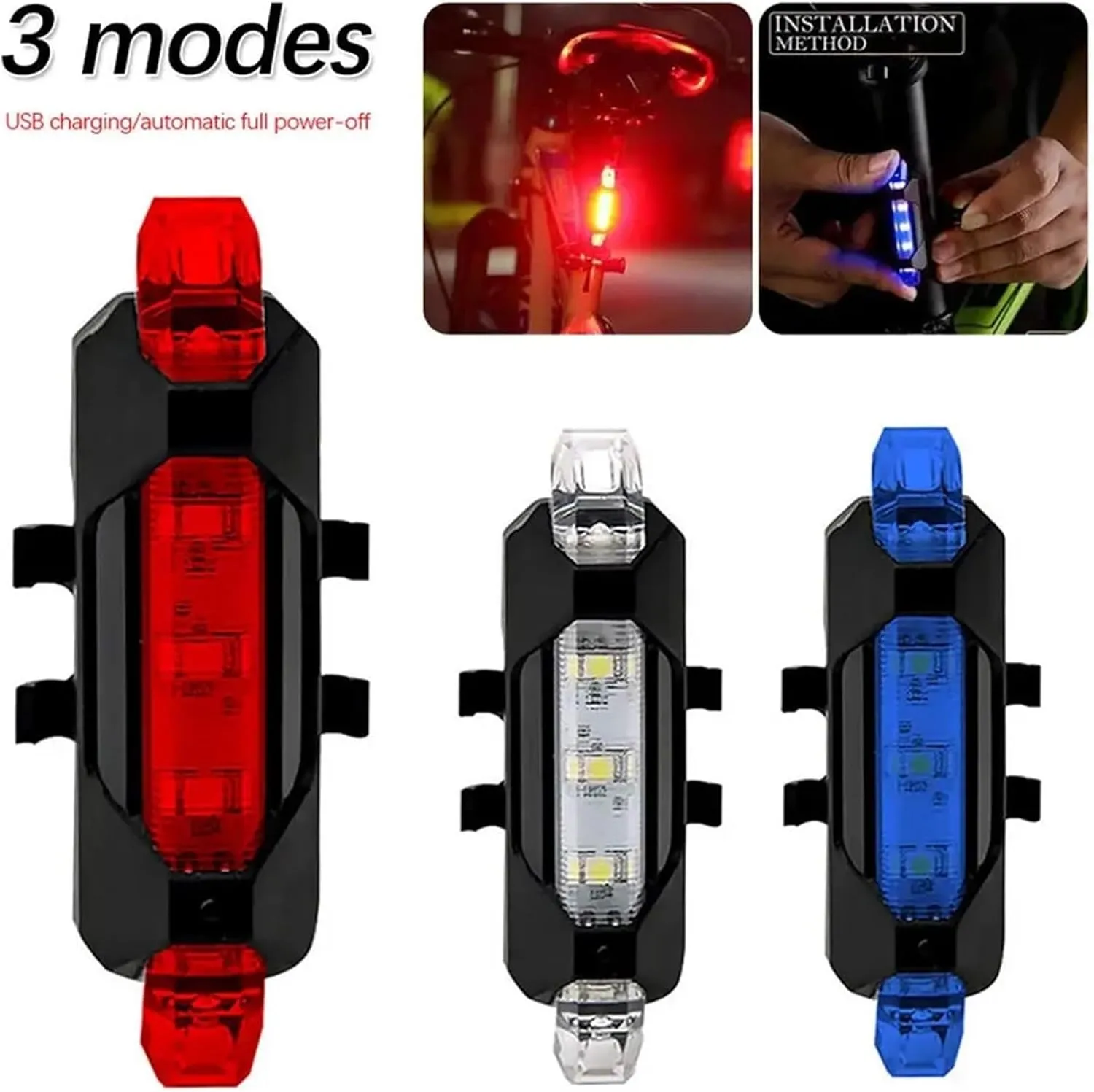 Bicycle Tail Light USB Rechargeable Mountain Cycle Rear Light Waterproof Bike Light Warning Lantern Bike Lamp