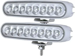 BIGLIONX 6.5 Inch Flood LED Light Bar, 2 PC 80W 8600LMS Slim Deck Dock Marine Lamp, IP69K 12V 24V Super Bright for Boat Truck Off-Road Car SUV (White)