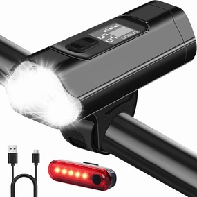 Bike Headlight and Taillight, Bike Lights Front and Back, Bicycle Light for Night Riding, 360°Rotatable, USB Rechargeable Bicycle Light, 9 Modes, IPX6 Upgrade Waterproof