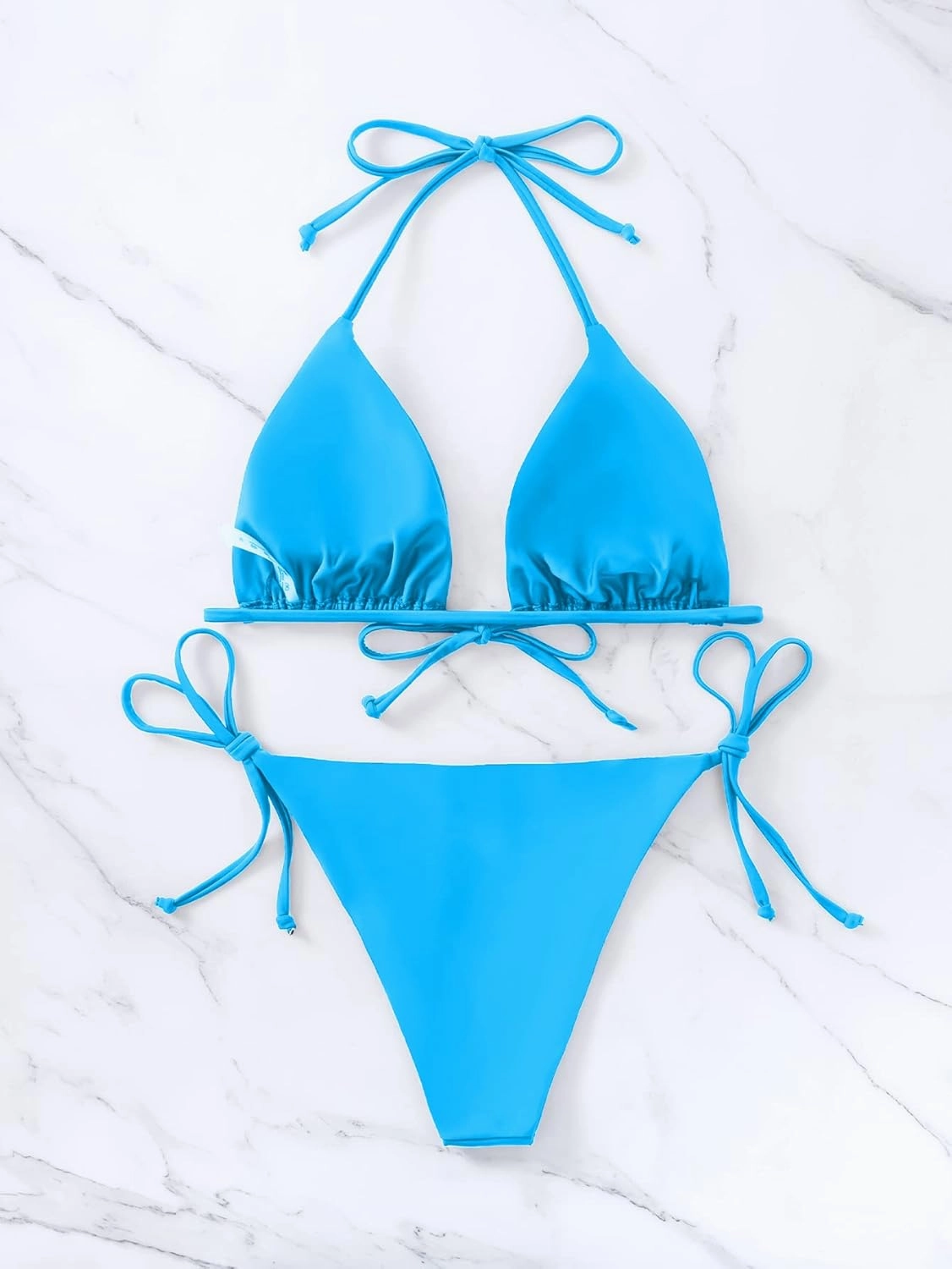 Bikinis Swimsuit Set for Women Swimwear Triangle Bathing Suit Tie String Thong