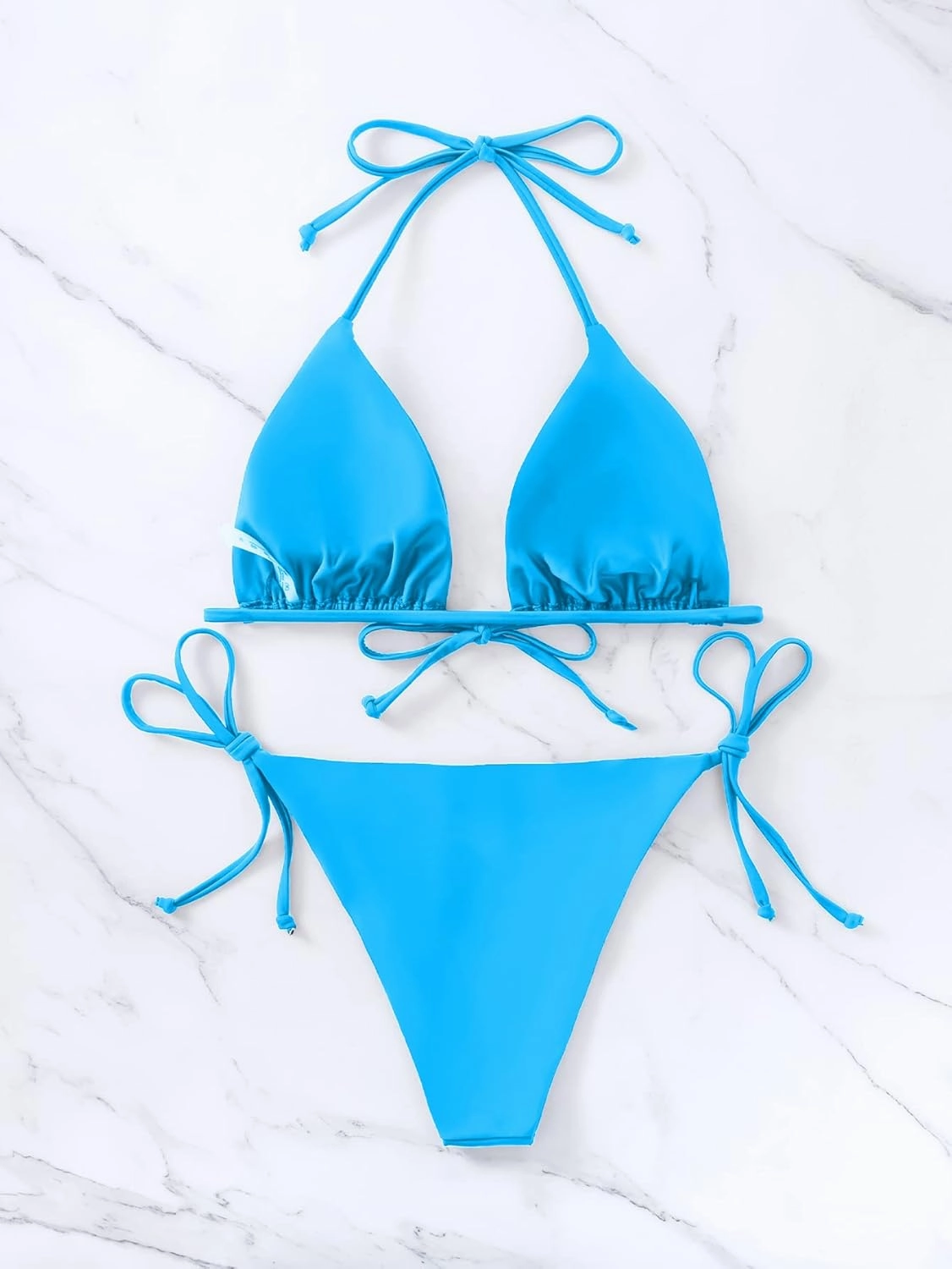 Bikinis Swimsuit Set for Women Swimwear Triangle Bathing Suit Tie String Thong