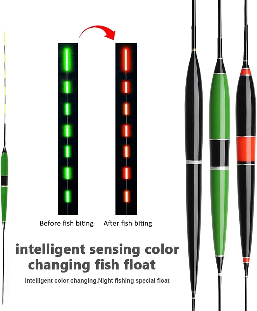 Bite Change Color Electronic LED Fishing Float Night Fishing Float Glow in The Dark