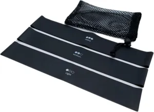 Black Mini Band Kit, Set of 3, Light, Medium, Heavy Lower Resistance Bands for Legs and Shoulder Exercises,Warmups, Mobility 12" x 2" Bands, Carrying Bag Included.