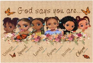 Black Queen Girl Jigsaw Puzzles African American Jigsaw Puzzles for Adults Fun Family Game Motivational Toy Educational