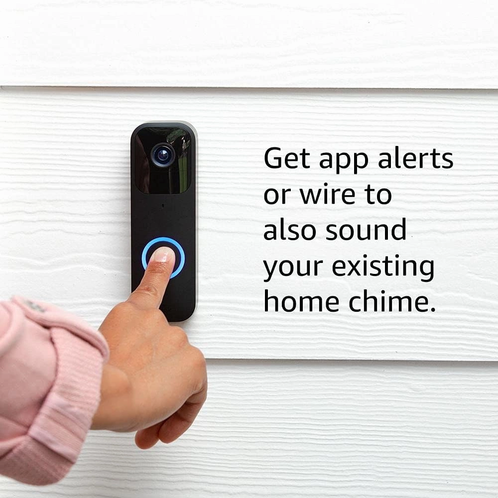 Blink Video Doorbell — Two-way audio, HD video, long-lasting battery life, wired or wire-free install, motion detection, chime app alerts, Works with Alexa (White)