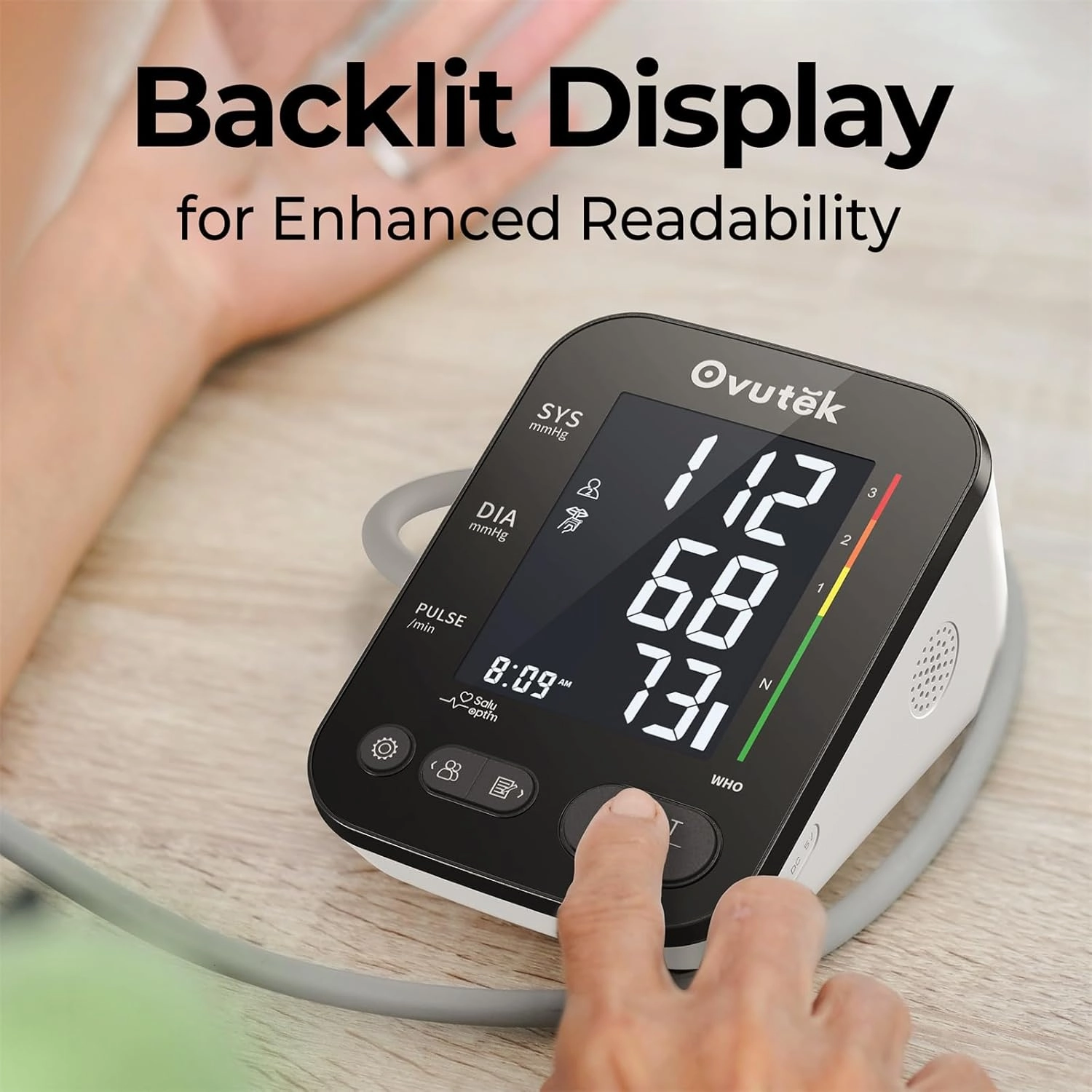 Blood Pressure Monitors FSA HSA Eligible, Backlit Upper Arm BP Machine with Adjustable Large Cuff, Automatic Digital BP Monitor for Home Use(Black Backlight)