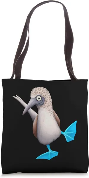 Blue Foot Booby Drawing Funky Dancing Tropical Bird Tote Bag