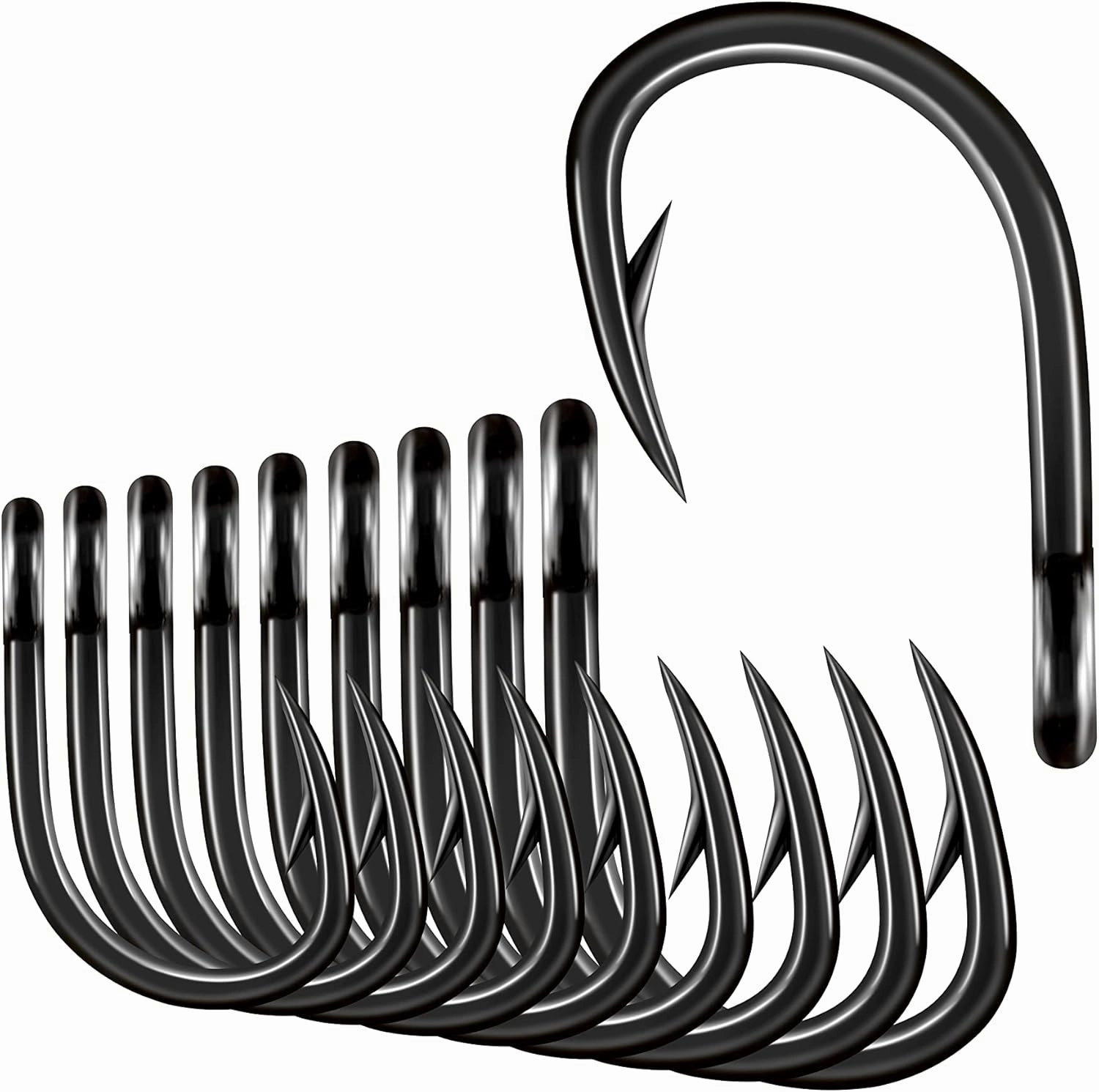 BLUEWING Big Game Live Bait Hooks with Ringed, Heavy Duty Cutting Point, High Carbon Steel, Extra Sharp for Saltwater Fishing