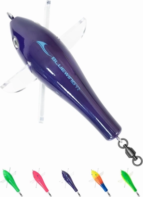 BLUEWING Deluxe Trolling Birds 650lbs Through Wire Fishing Teaser 7.28in Lure for Tuna Marlin Mahi, Port/Starboard/Center, Only for Making Spreader Bars