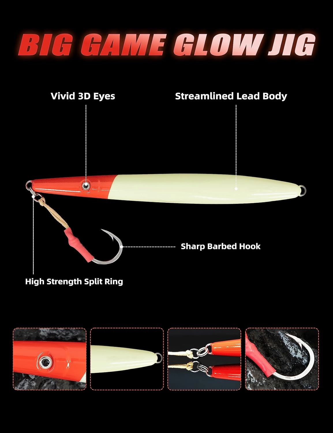 BLUEWING Fishing Lures Saltwater Slow Pitch Vertical Jigs 2.82oz-35.27oz Fish Sinking Jigging Bait with Stainless Steel Hook