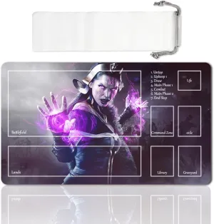 Board Game MTG Playmat Games Size 60X35 cm CCG Compatible for TCG RPG CCG Play mats (Liliana-Zone)
