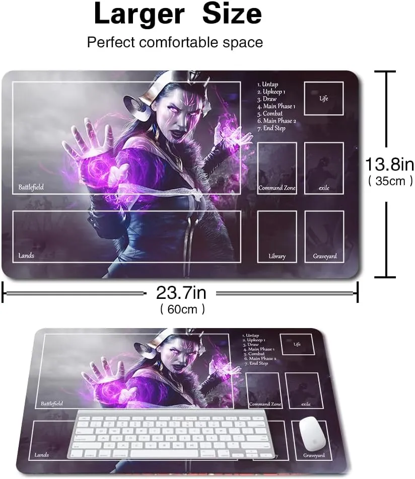 Board Game MTG Playmat Games Size 60X35 cm CCG Compatible for TCG RPG CCG Play mats (Liliana-Zone)