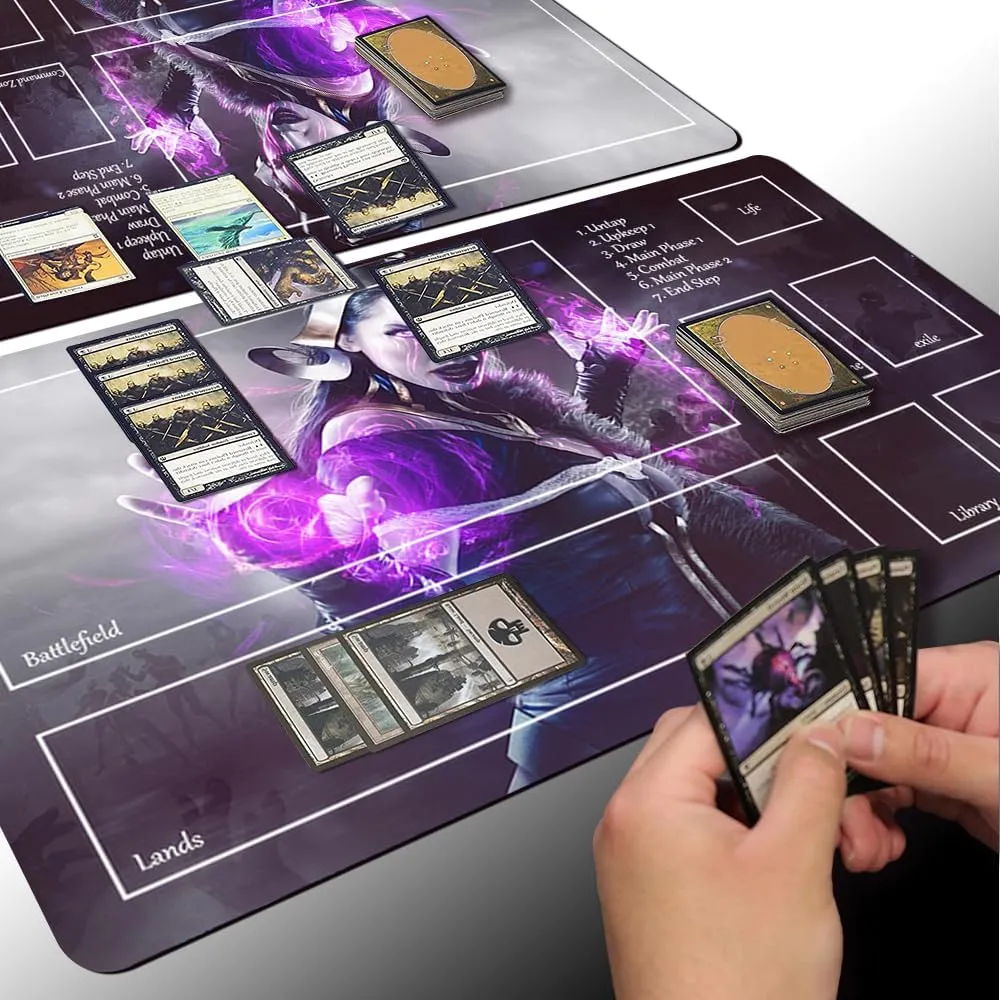 Board Game MTG Playmat Games Size 60X35 cm CCG Compatible for TCG RPG CCG Play mats (Liliana-Zone)