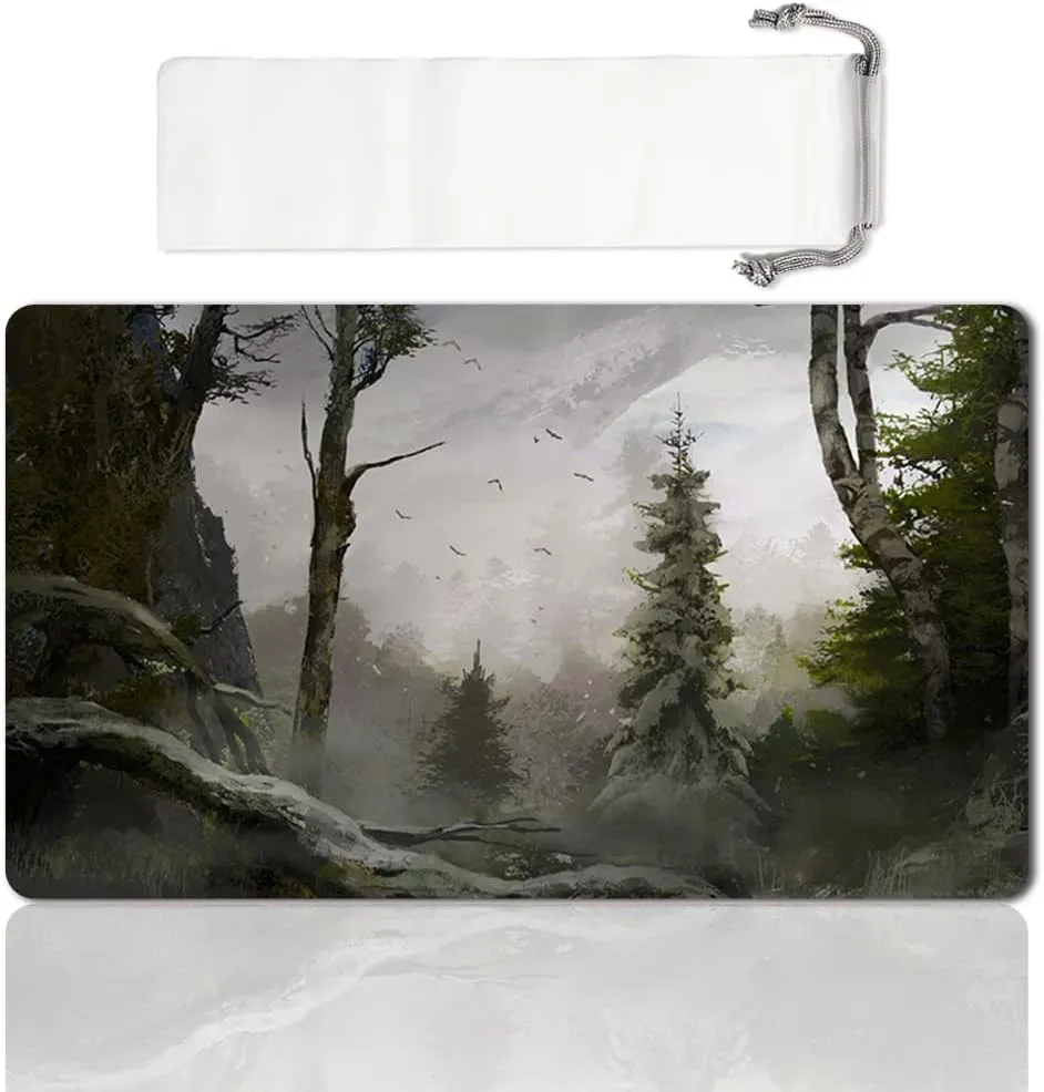 Board Game TCG Playmat Table Mats Games Size 60X35 cm Play Mats Compatible for MTG RPG CCG Trading Card Game Mousepad (Dragons-of-Tarkir-Forest)