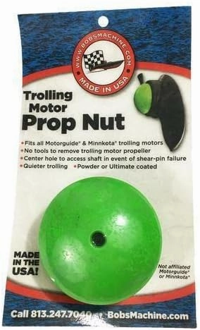 Bob's Machine 312-100005 Prop Nut for Minn Kota Trolling Motors with 70 lbs. or Less Thrust - Green