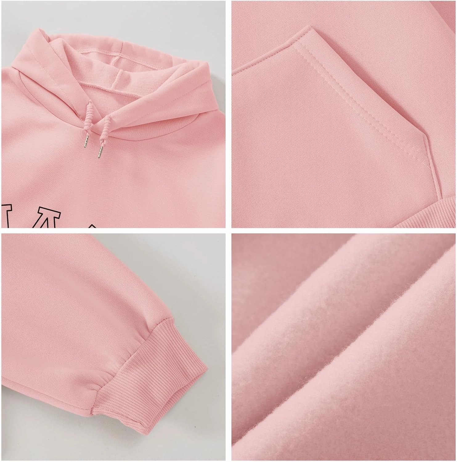 Bobeutou Oversized Letter Graphic Print Hoodies for Women Miami Florida Sweatshirt Preppy Trendy Fleece Pocket Pullover Top