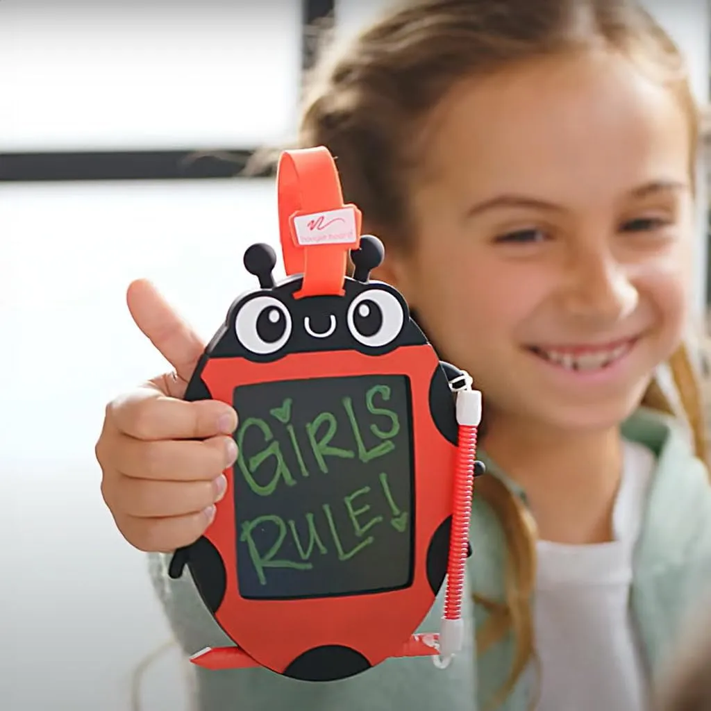 Boogie Board Kids Sketch Pals Doodle Board, Ivy The Ladybug - Portable 4" Reusable Drawing Pad with Attached Stylus, Perfect for Travel & Road Trips for Kids Ages 4 