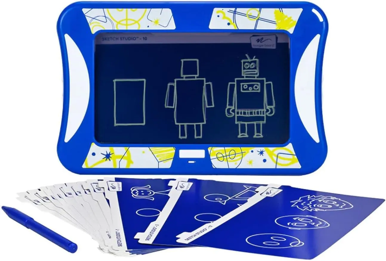 Boogie Board Sketch Studio Kids Authentic Drawing Tablet Activity Kit Includes 10 inch Reusable Drawing Board with Erase-Lock, Drawing Templates and Stylus for Kids Ages 4 