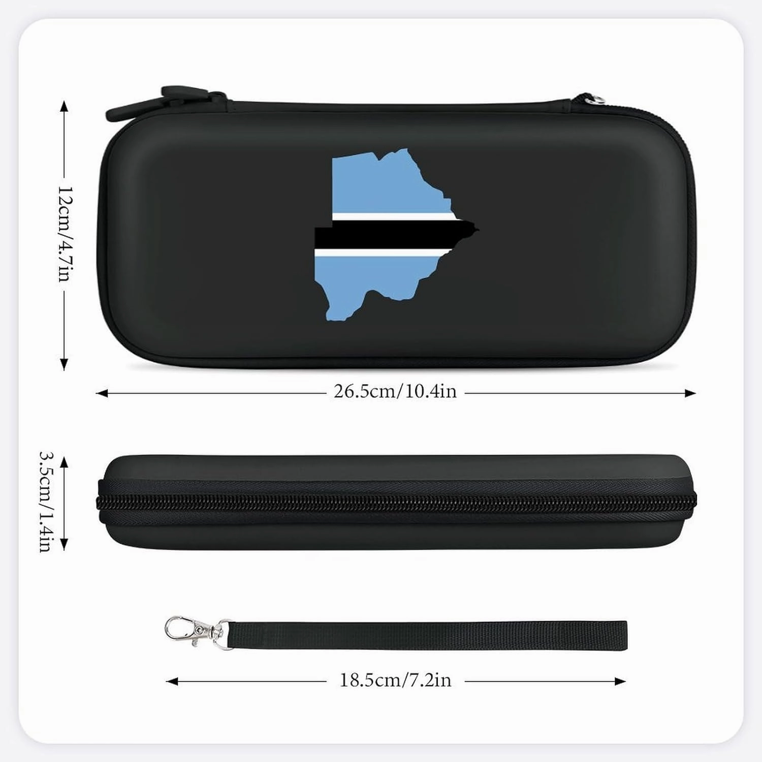 Botswana Flag Map Slim Carrying Case with 15 Game Cartridges Compatible with Switch Hard Portable Travel Carry Case