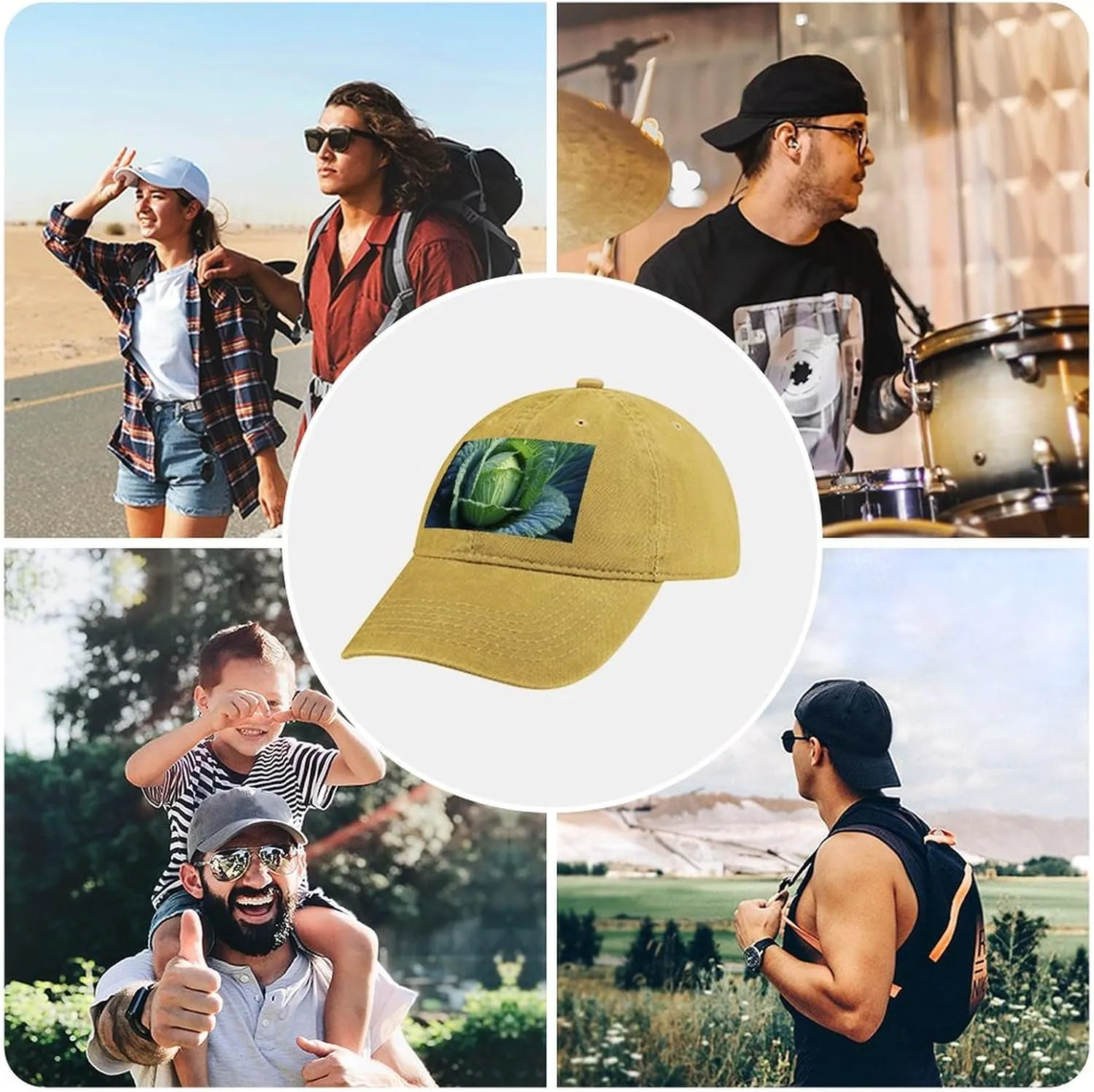 Bright Cabbage Baseball Cap for Women Men Golf Dad Hat Adjustable Classic Baseball Hat Outdoor Sports Caps,