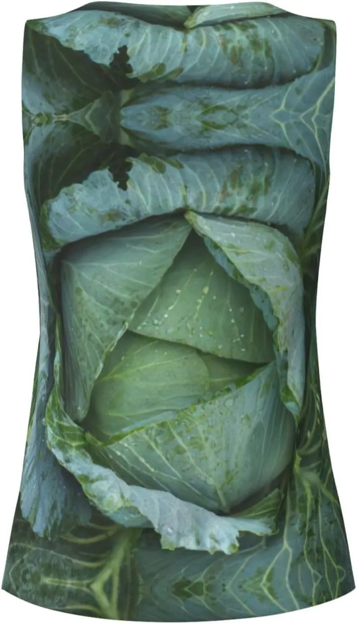 Bright Cabbage Print Athletic Tank Tops Summer Workout Keeping Comfortable Yoga Running Hiking Period
