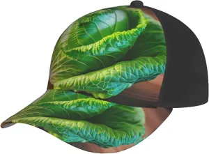 Bright Cabbage Print Personalized Baseball Caps Hat, Trucker Hat for Men Women for Running Workouts Outdoor Black