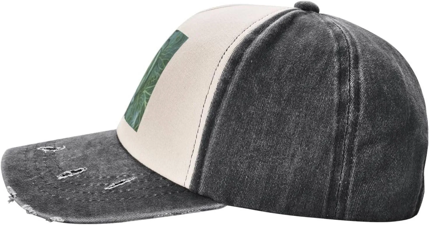 Bright Cabbage Print Plain hat Washed Distressed Baseball Cap Adjustable Hat Unisex Classic Outdoor Hat