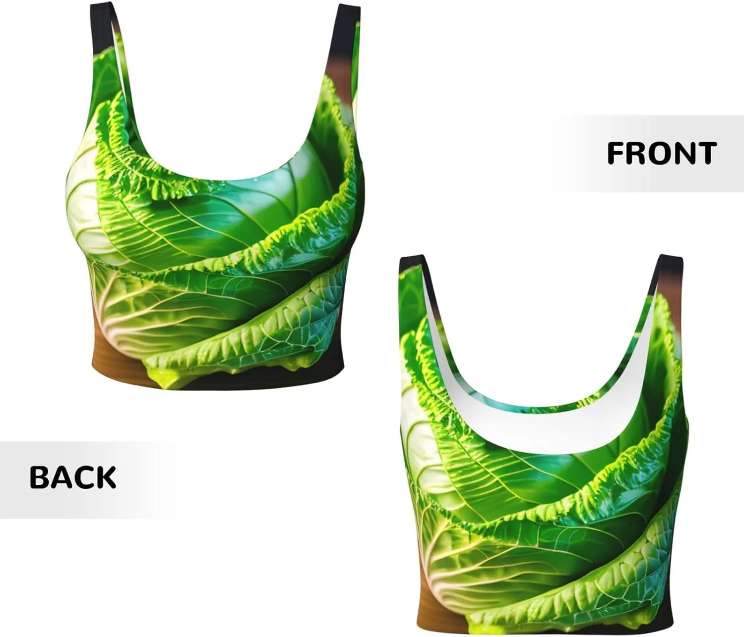 Bright Cabbage Printing Summer Sports Vest For Women,Comfortable Yoga Vest With Detachable Chest Pad For Running Yoga