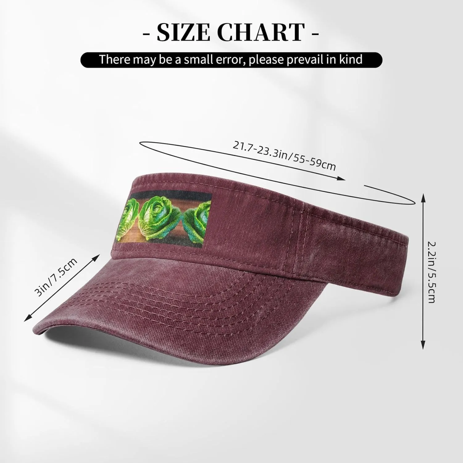 Bright Cabbage Sun Visor Hats,Open Top Hat for Women and Men,Fishing-Hats,Adult Sunscreen Visor Cap