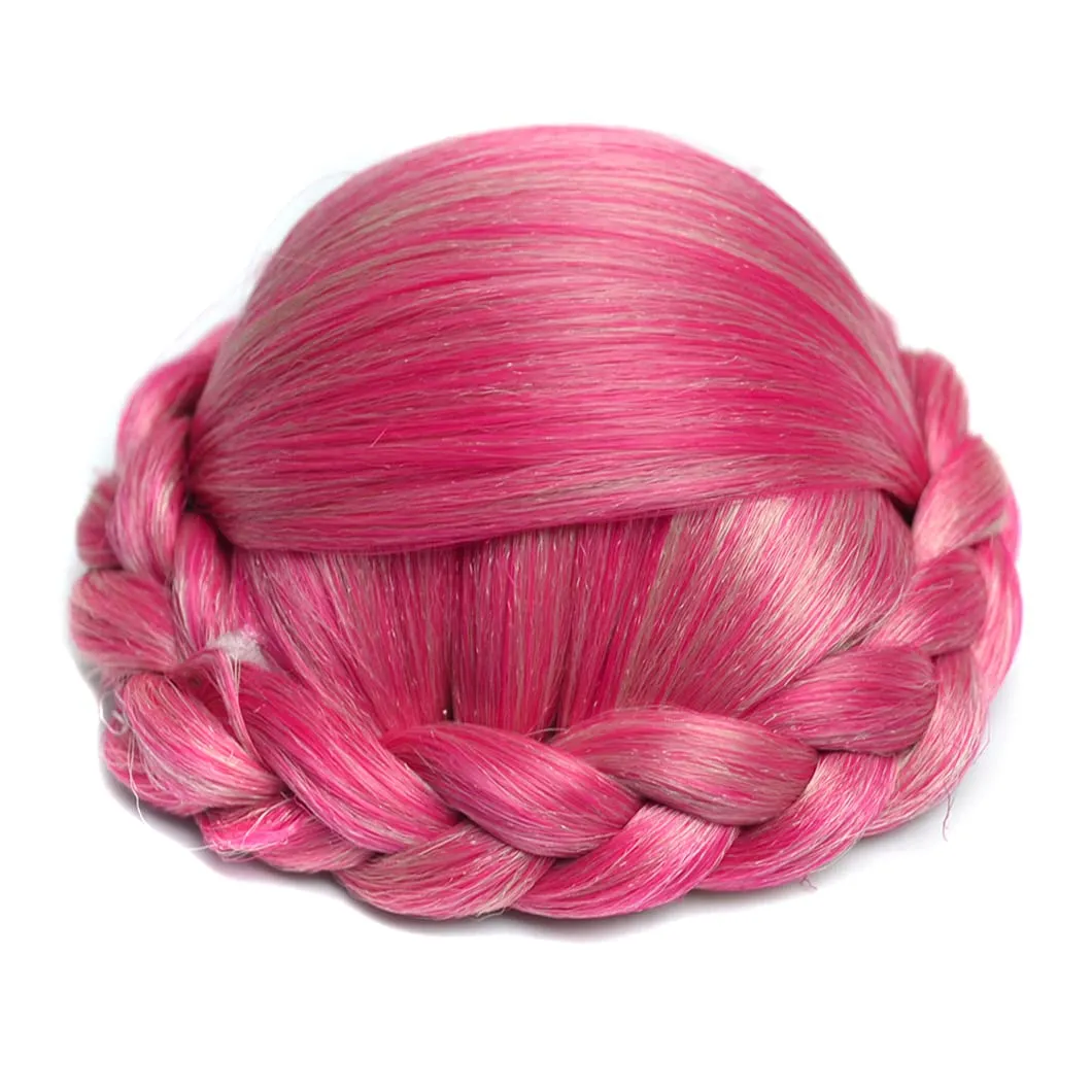 Bright Pink Color Hair Bun Of European Court Synthetic Hair Chignon For Women J044-YF 1 PC