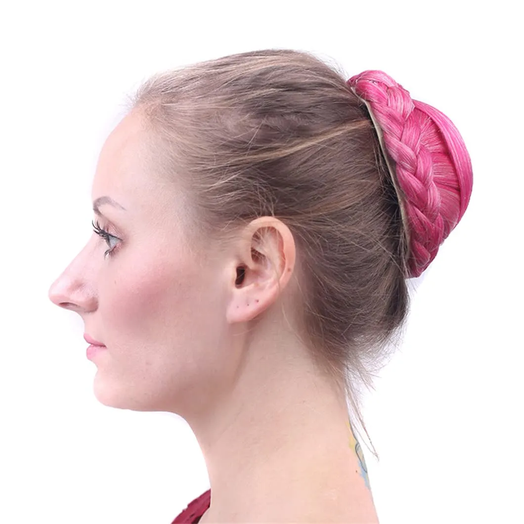 Bright Pink Color Hair Bun Of European Court Synthetic Hair Chignon For Women J044-YF 1 PC