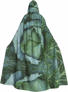 Bright Cabbage Print Carnival Stylish Cloak Hooded Cloak For Cosplay Masquerade Balls And Themed Events