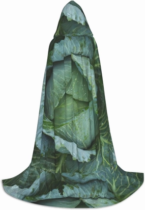 Bright Cabbage Print Carnival Theme Decor Hooded Cloak For Witch Costume Vampire Role Play Halloween