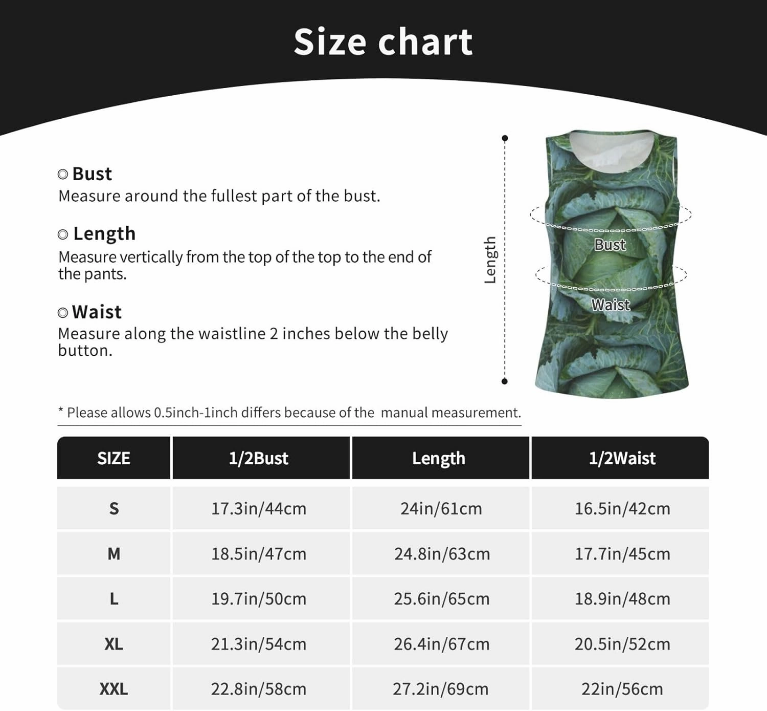 Bright Cabbage Print Daily-Errands Functionality Sleeveless Gym Tank Top Running Hiking Fitness Training