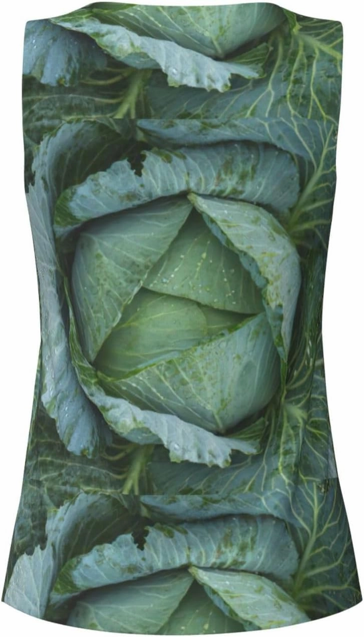 Bright Cabbage Print Daily-Errands Functionality Sleeveless Gym Tank Top Running Hiking Fitness Training
