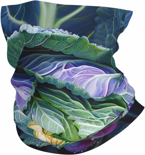 Bright Cabbage Prints Headband Neck Warmer Balaclava Face Cover for Running, Motorcycling, Cycling, Fishing, and Outdoor Activities White