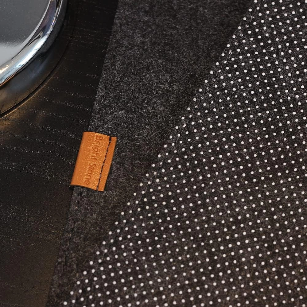 Bright Stone Felt Desk Mat,Non-Slip Mouse Pad, 27.5"x11.8" Office Supplies Desk Protector, Desk Accessories for Home and Office (Black)