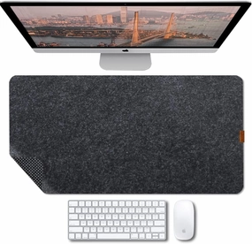 Bright Stone Felt Desk Mat,Non-Slip Mouse Pad, 27.5"x11.8" Office Supplies Desk Protector, Desk Accessories for Home and Office (Black)