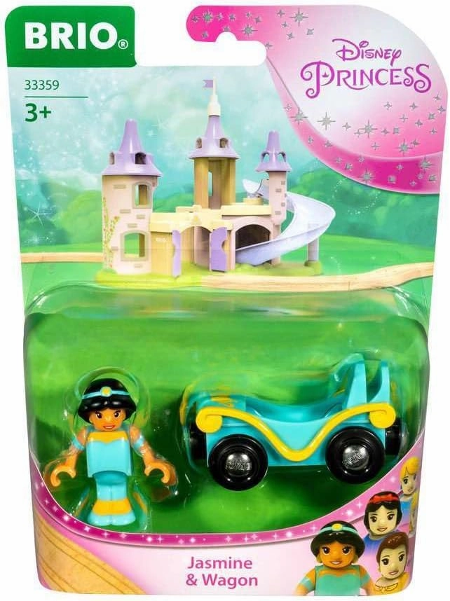 BRIO - 33359 Disney Princess Jasmine & Wagon | 2 Piece Toy Train for Kids Ages 3 and Up Multicolor