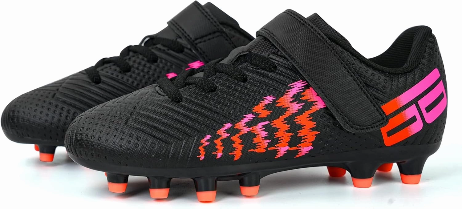 brooman Kids Firm Ground Soccer Cleats Boys Girls Football Shoes