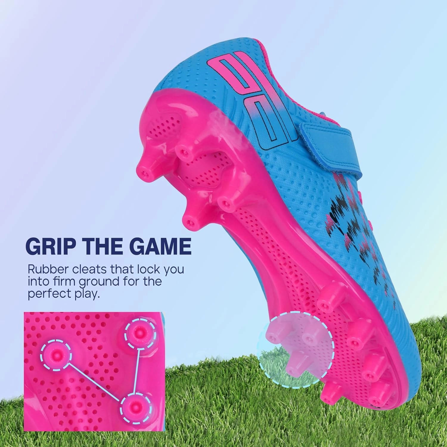 brooman Kids Firm Ground Soccer Cleats Boys Girls Football Shoes